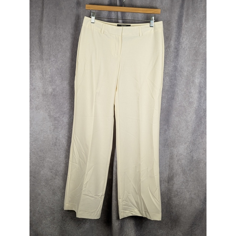 Body by Victoria Marisa Fit Dress Pants Cream Off White Straight Leg‎ Size 4